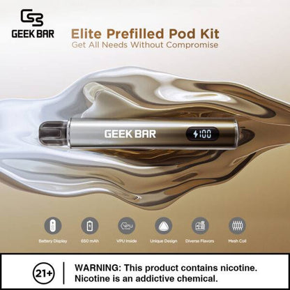 原廠正品  Geek Bar Elite Prefilled Pod Kit 菁英 一次性換彈 拋棄式 電子煙 VC蒸氣