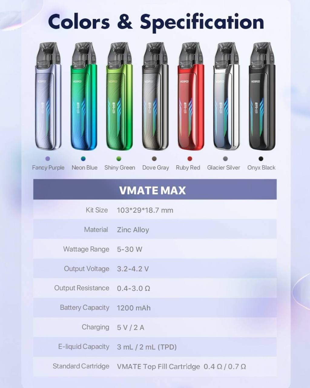 原廠正品 Voopoo Vmate MAX 30W 可調瓦小煙 1200mAh  電子煙 小煙 VC蒸氣