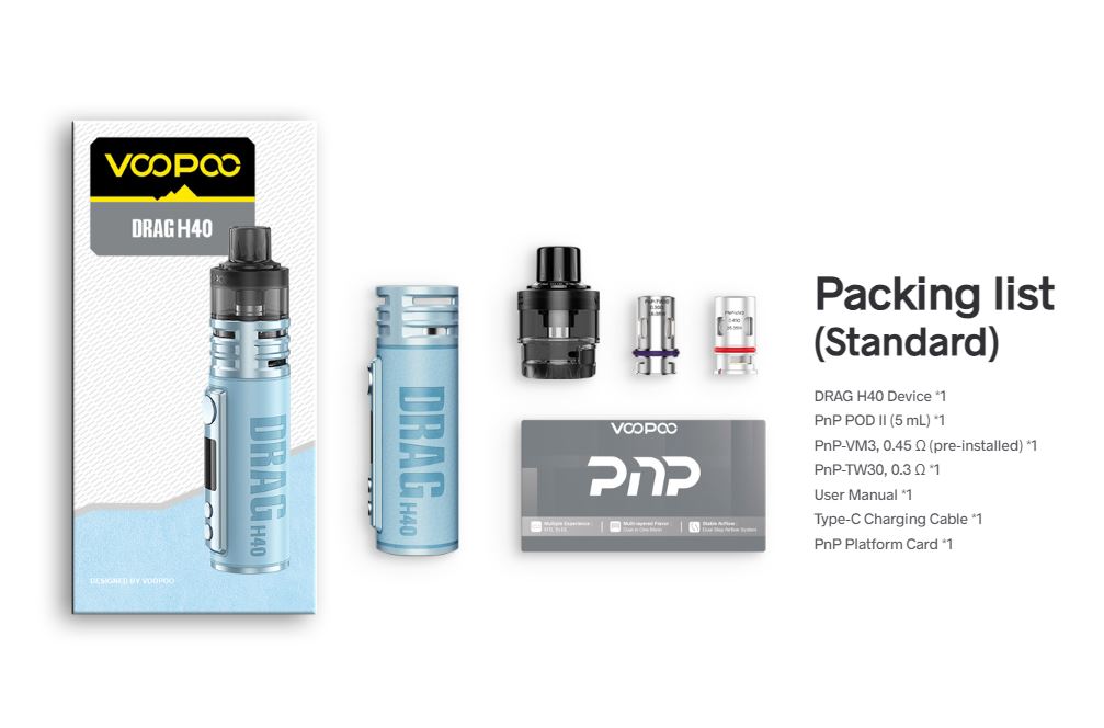 原廠正品 VOOPOO DRAG H40 40W 電子煙主機套裝 VC蒸氣