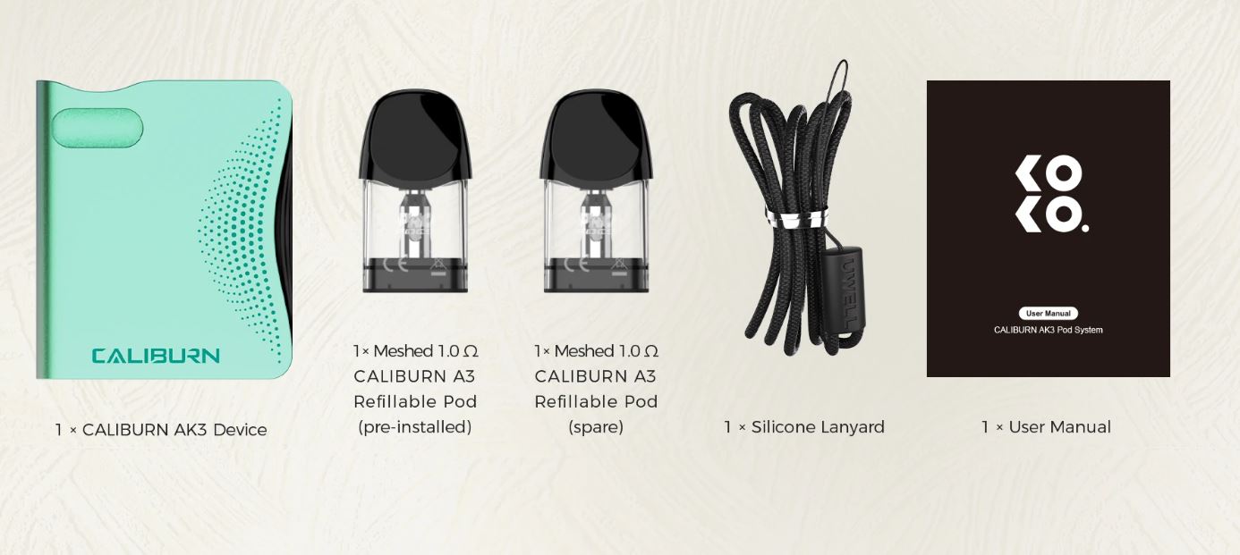 原廠正品 Uwell Caliburn AK3 520mAh 咖哩棒AK3 VC蒸氣