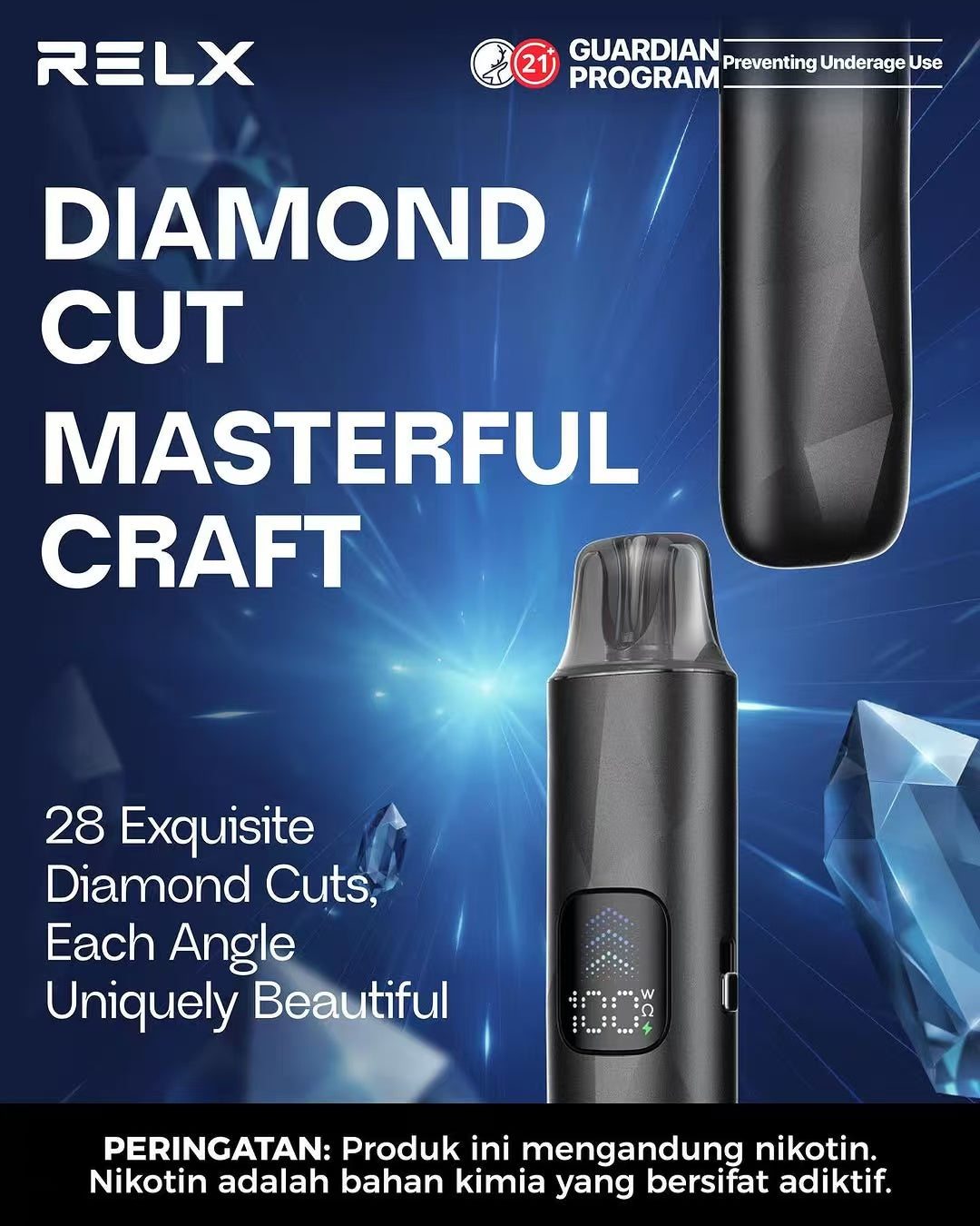 原廠正品 RELX PRIME 全球第一品牌 電子煙  主機套裝 小菸 小煙 自動智控霧化主機｜1000mAh 長效續航 - VC蒸氣