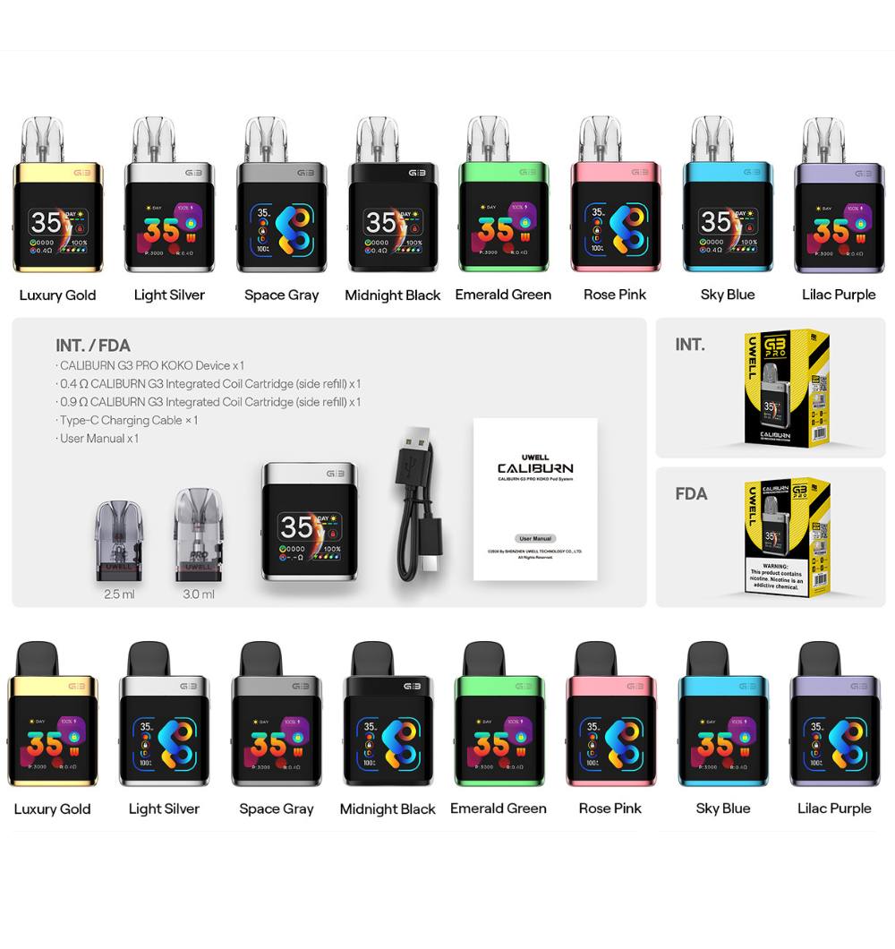 原廠正品 Uwell Caliburn G3 Pro koko 大電量 大螢幕 咖哩棒 最新款  KOKO 現貨 當天出 VC蒸氣