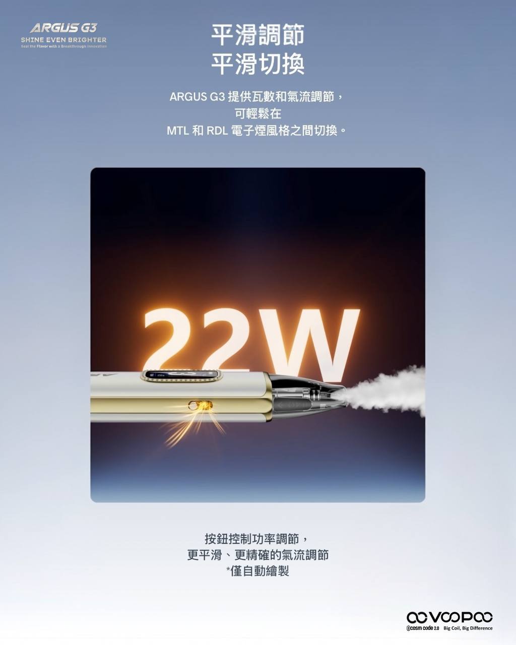 原廠正品 VOOPOO ARGUS G3 阿格斯 g3 1500mAh  大容量 電子煙 小煙 VC蒸氣