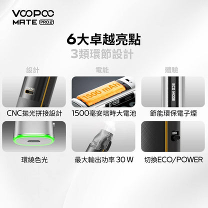 9月新品上市 原廠正品 VOOPOO Vmate Pro 2 Pod Kit 1500mAh 30W 電子煙 大小煙 老闆推薦 VC蒸氣